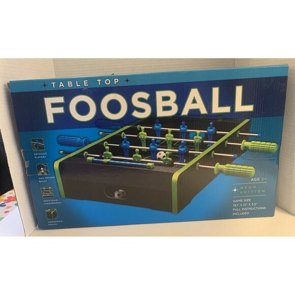 Neon Wooden Tabletop Foosball Game Soccer Gift Novelty Fun Game Collectible - Picture 1 of 5